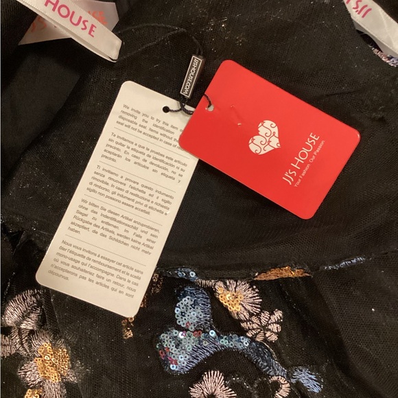 Jj’s House a-line V-neck floor length tulle prom dress with lace beading sequins - Picture 12 of 16